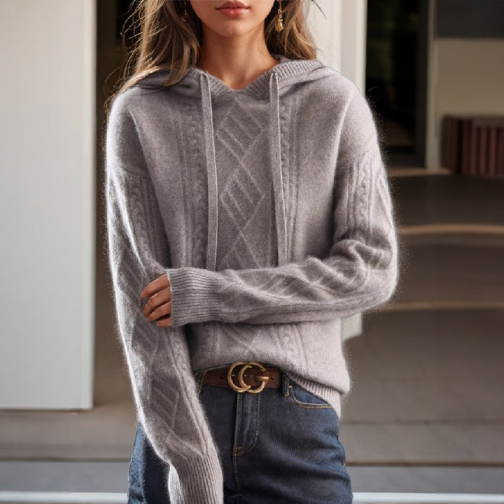 Marta | Hoodie de Malha com Capuz Mulher Manga Longa