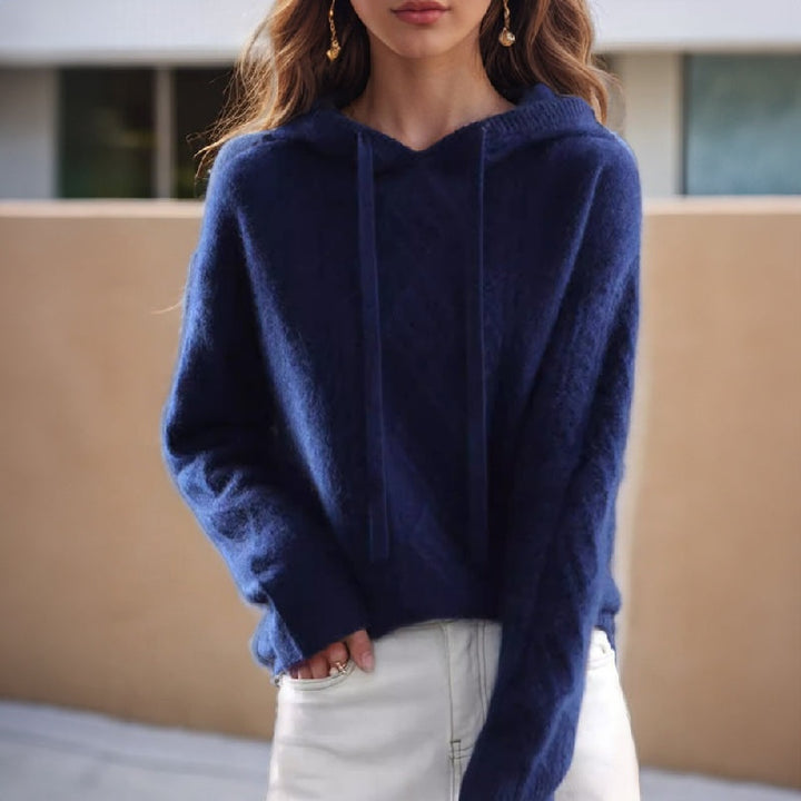 Marta | Hoodie de Malha com Capuz Mulher Manga Longa