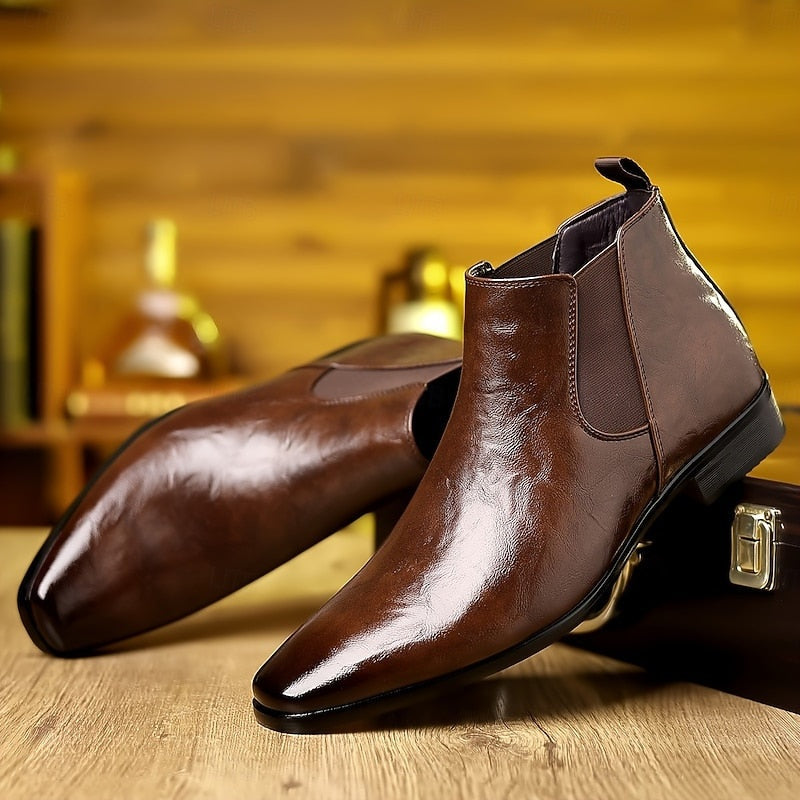 Martim | Chelsea Boots Homem Pele Polida Elástico Lateral
