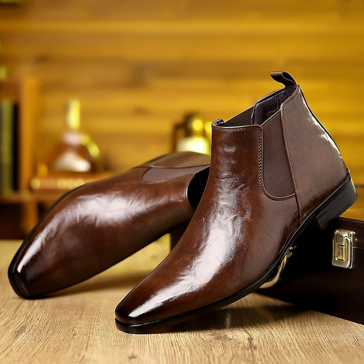Martim | Chelsea Boots Homem Pele Polida Elástico Lateral