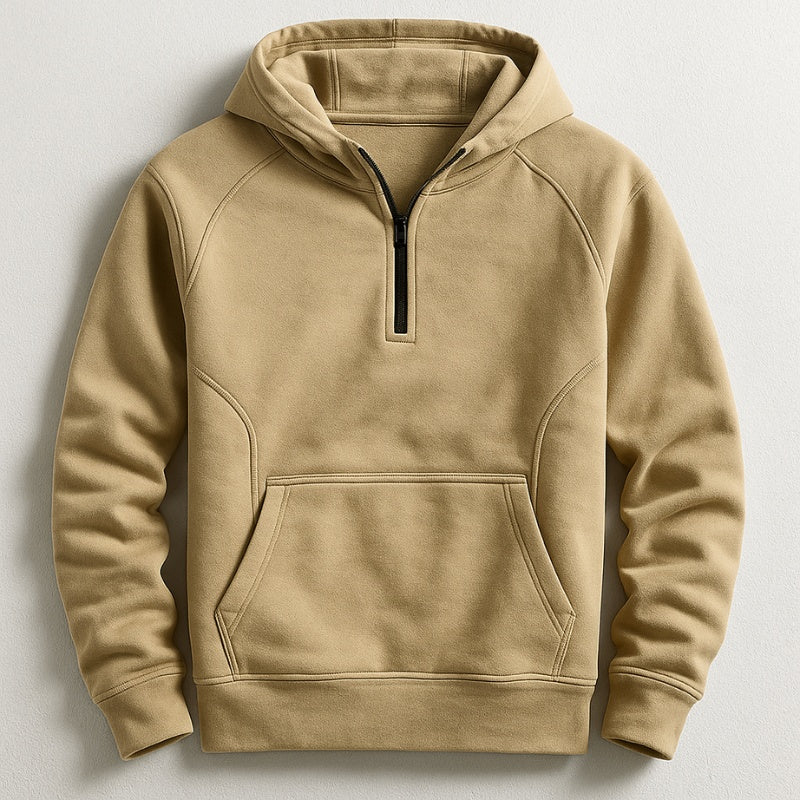 Martim | Hoodie Homem com Capuz Meio-Fecho Bolso Canguru