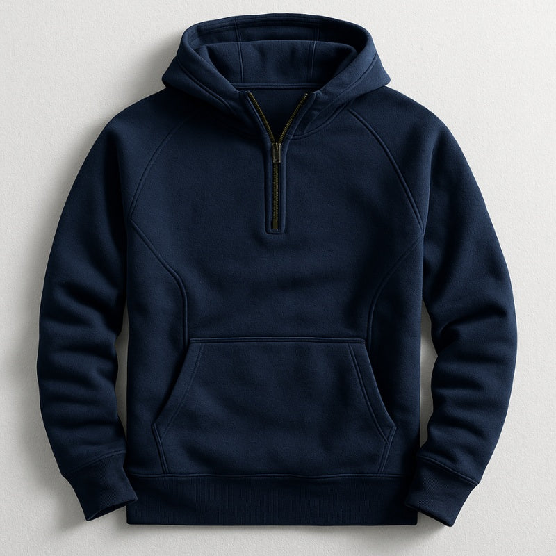 Martim | Hoodie Homem com Capuz Meio-Fecho Bolso Canguru