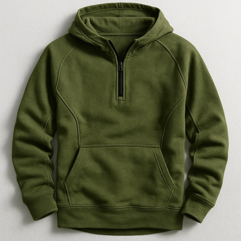 Martim | Hoodie Homem com Capuz Meio-Fecho Bolso Canguru
