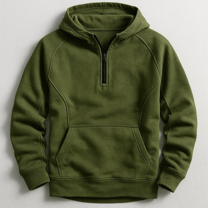 Martim | Hoodie Homem com Capuz Meio-Fecho Bolso Canguru