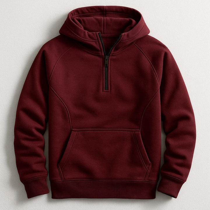 Martim | Hoodie Homem com Capuz Meio-Fecho Bolso Canguru