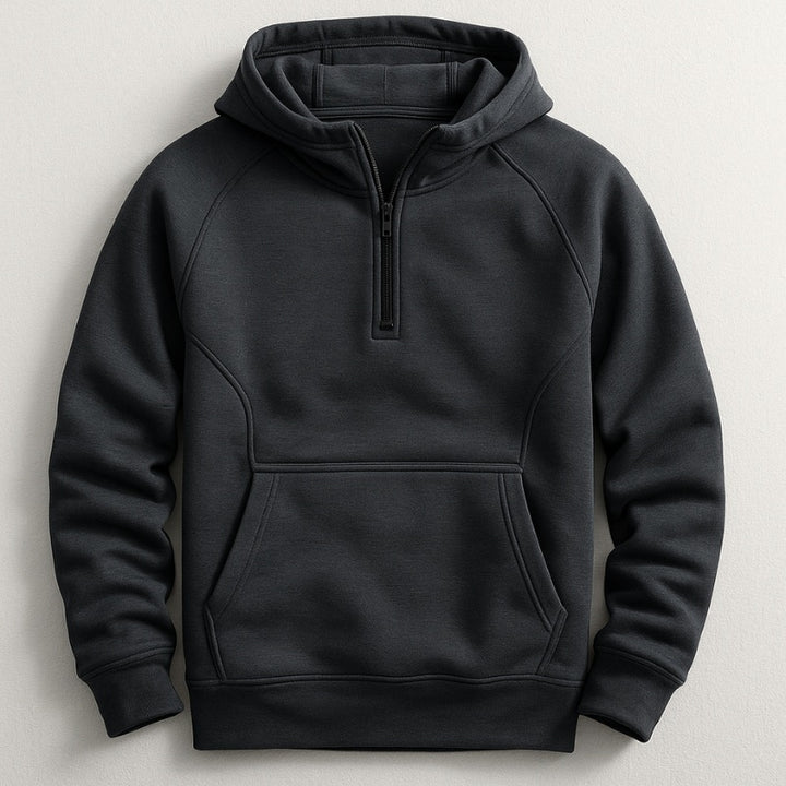 Martim | Hoodie Homem com Capuz Meio-Fecho Bolso Canguru