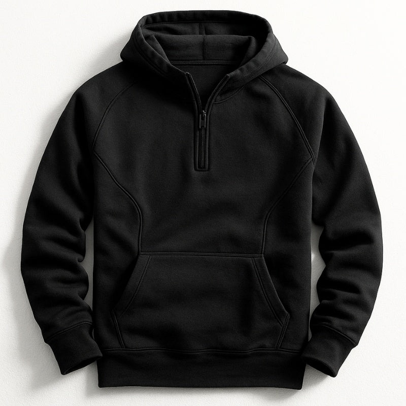Martim | Hoodie Homem com Capuz Meio-Fecho Bolso Canguru