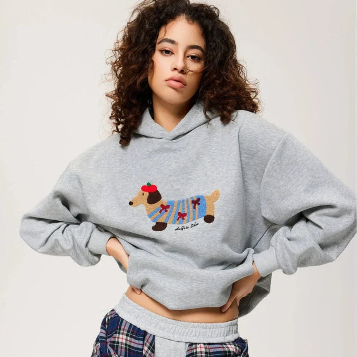 Matilde | Hoodie Oversize com Bordado Mulher Bolso Canguru