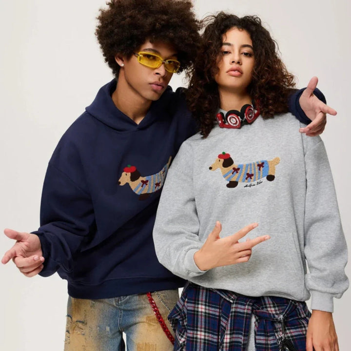 Matilde | Hoodie Oversize com Bordado Mulher Bolso Canguru