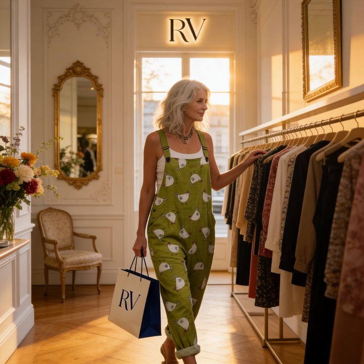 Matilde | Jardineiras Estampado Floral Mulher Perna Larga com Bolsos
