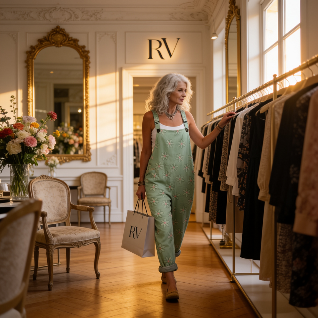 Matilde | Jardineiras Estampado Floral Mulher Perna Larga com Bolsos