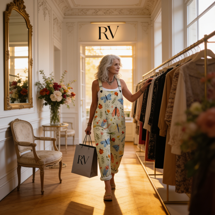 Matilde | Jardineiras Estampado Floral Mulher Perna Larga com Bolsos