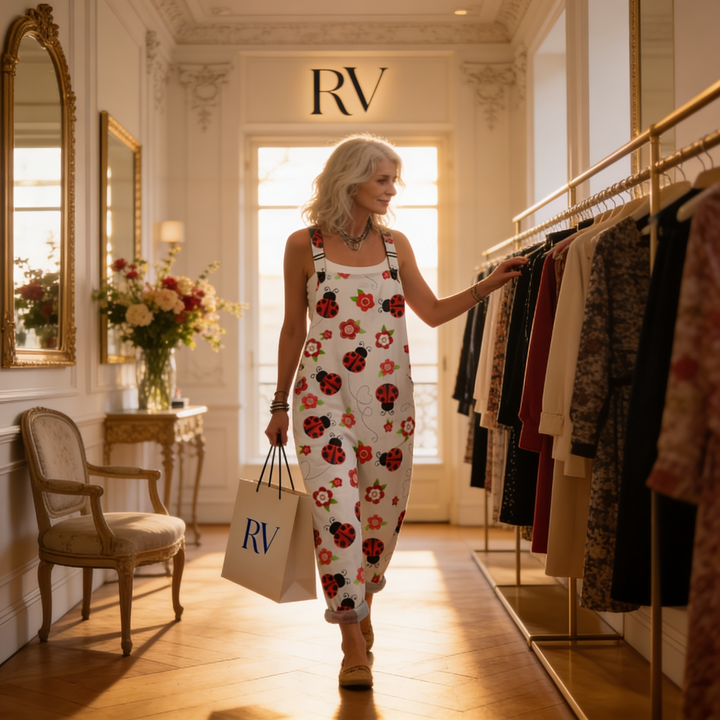 Matilde | Jardineiras Estampado Floral Mulher Perna Larga com Bolsos