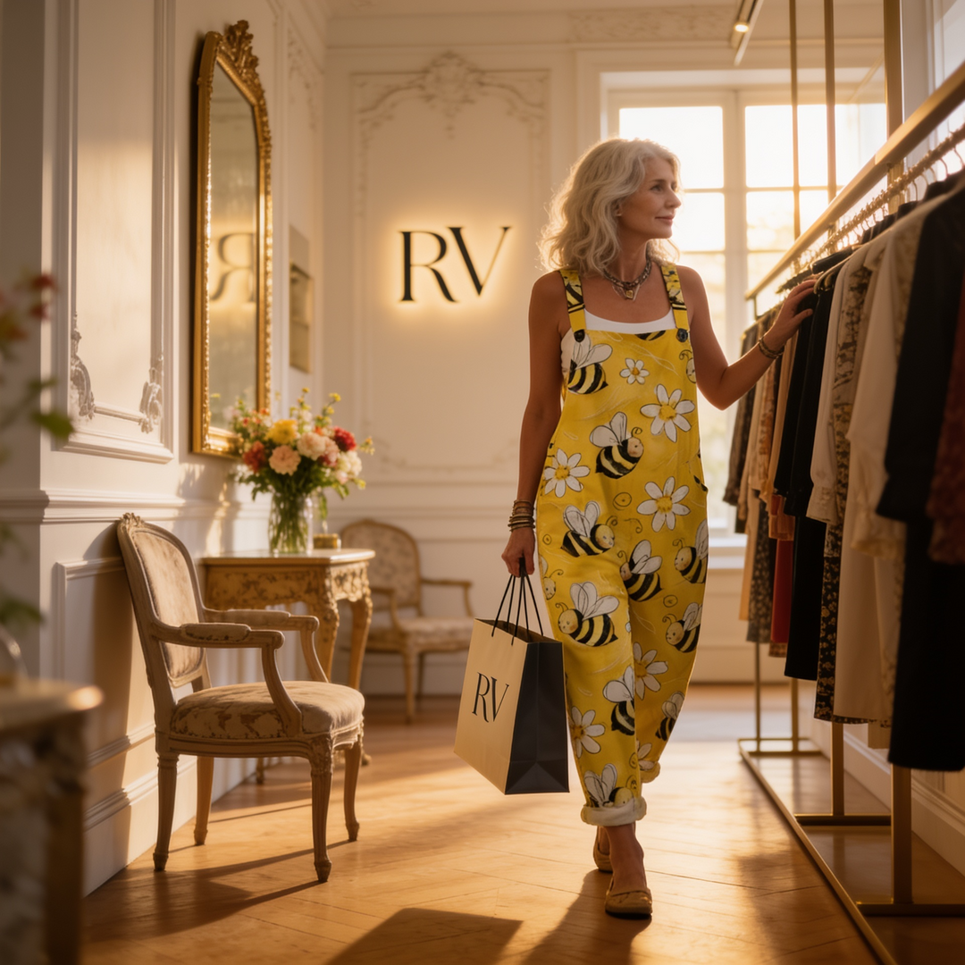Matilde | Jardineiras Estampado Floral Mulher Perna Larga com Bolsos