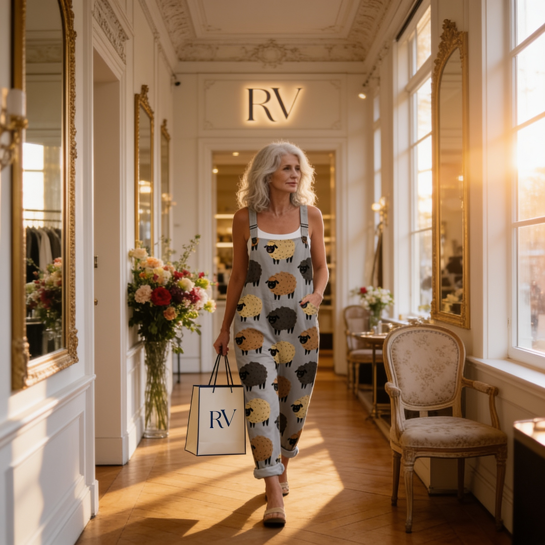 Matilde | Jardineiras Estampado Floral Mulher Perna Larga com Bolsos
