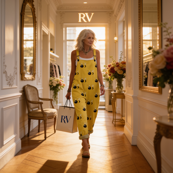 Matilde | Jardineiras Estampado Floral Mulher Perna Larga com Bolsos