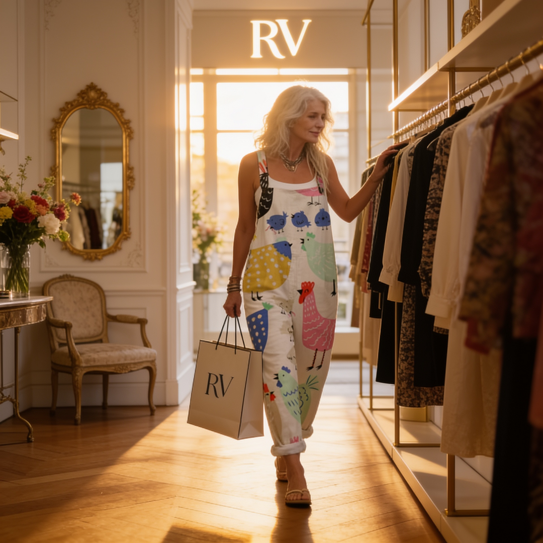 Matilde | Jardineiras Estampado Floral Mulher Perna Larga com Bolsos