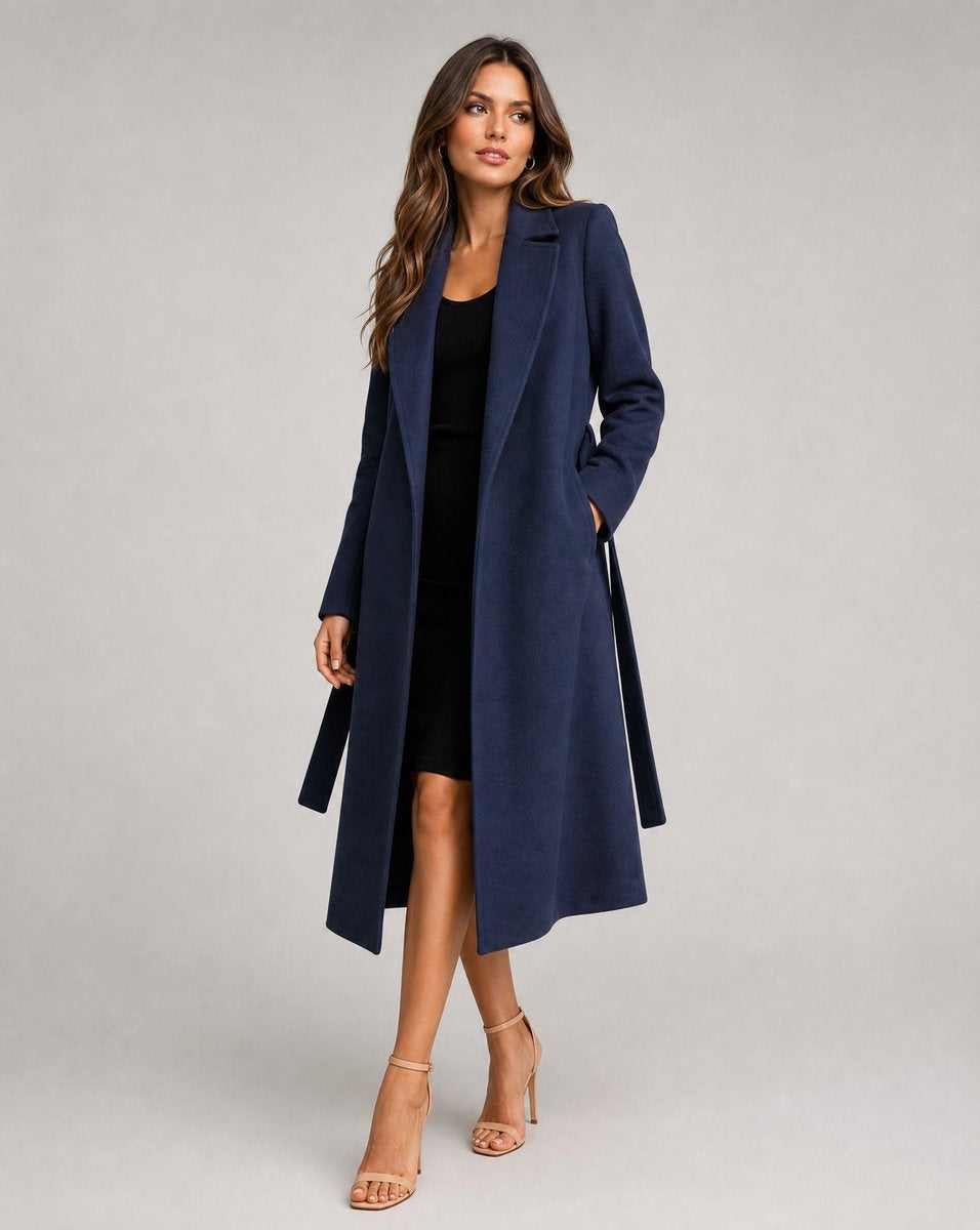 Matilde | Trench Coat de Mistura de Lã Comprido Mulher Cinto