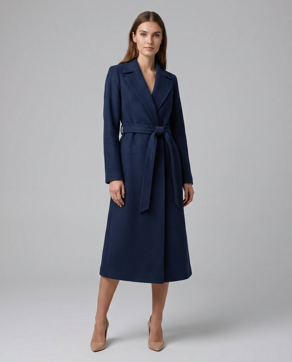 Matilde | Trench Coat de Mistura de Lã Comprido Mulher Cinto