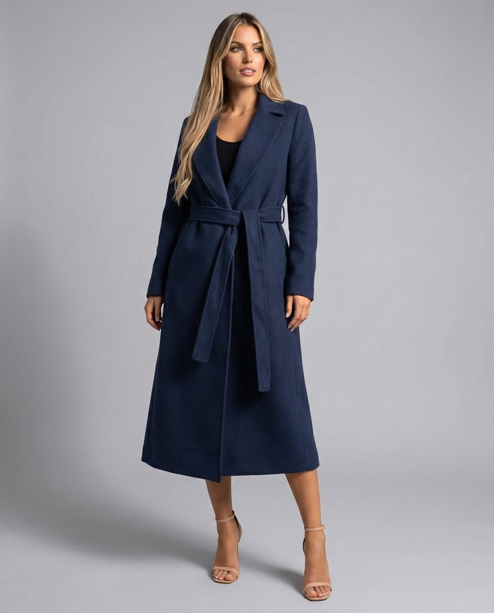 Matilde | Trench Coat de Mistura de Lã Comprido Mulher Cinto
