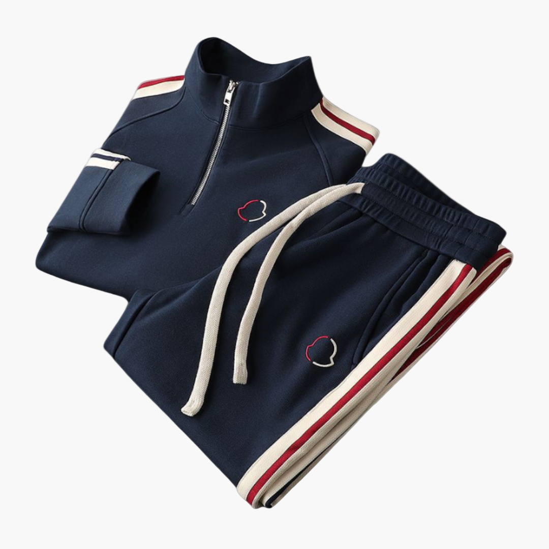 Miguel | Fato de Treino Homem Semi-Zip com Riscas nas Mangas