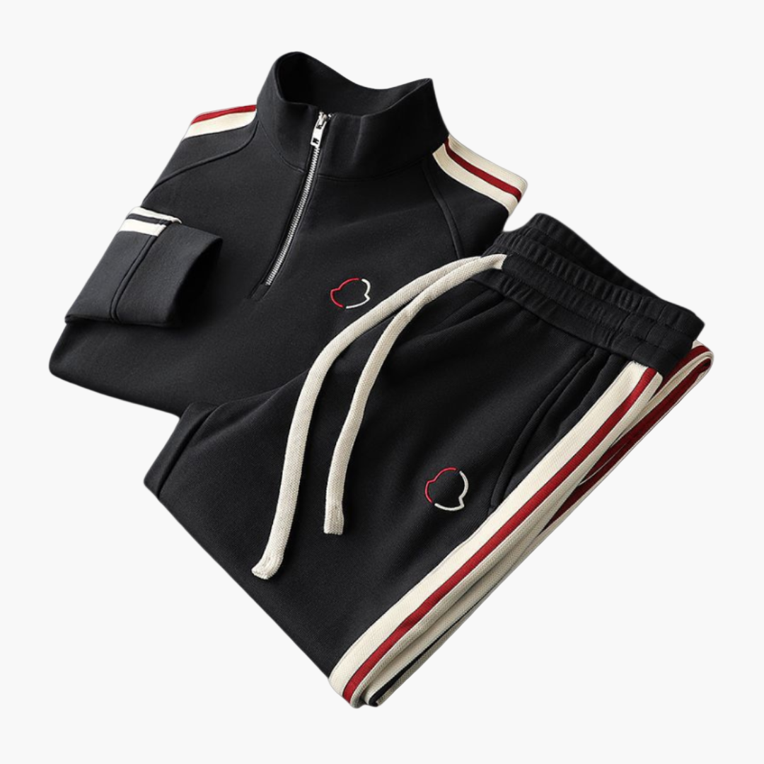 Miguel | Fato de Treino Homem Semi-Zip com Riscas nas Mangas