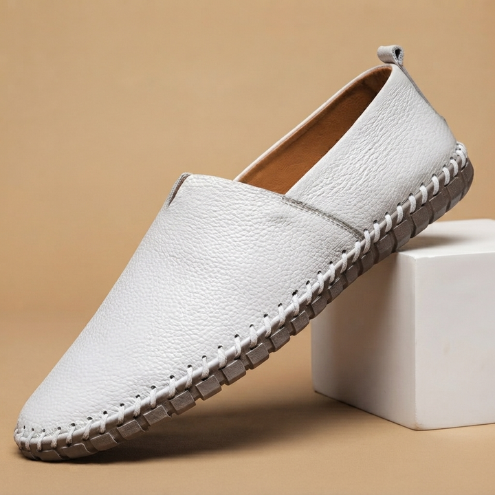 Mocassins de Couro Cosidos à Mão Homem Slip-On