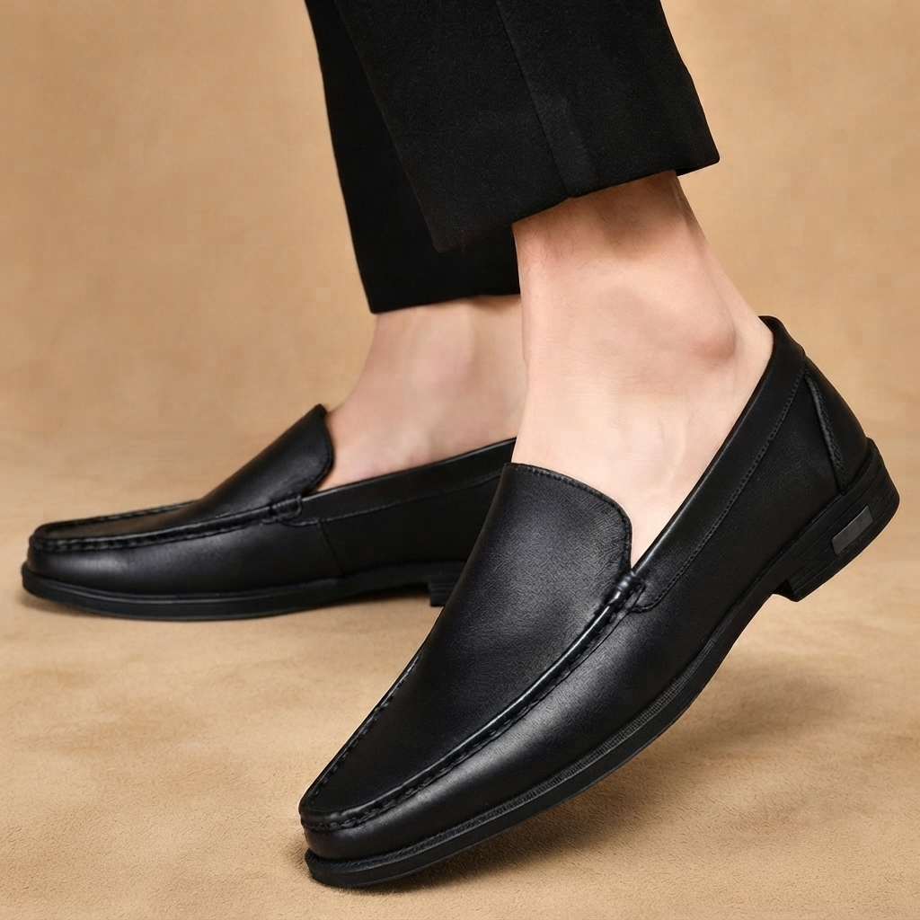 Mocassins de Couro Genuíno Homem Slip-On Elegantes