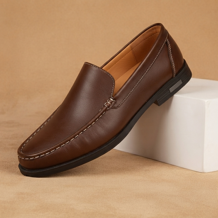 Mocassins de Couro Genuíno Homem Slip-On Elegantes