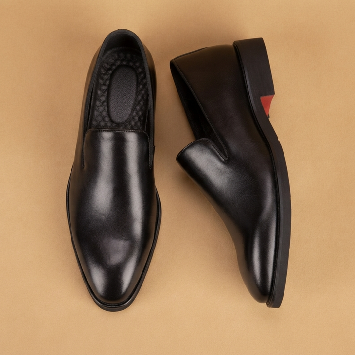 Mocassins de Couro Homem Bico Fino Slip-On