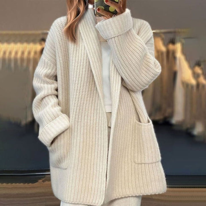 Mónica | Casaco de Malha Oversize Mulher com Bolsos