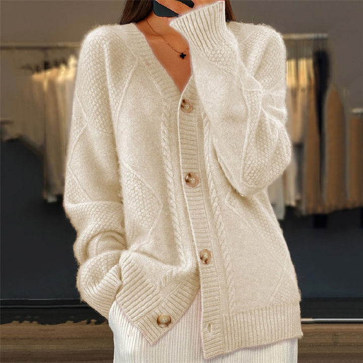 Núria | Cardigan de Malha Mulher Botões Decote V