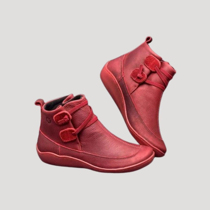 Patrícia | Botas de Pele Rasas Mulher Tornozelo com Tiras