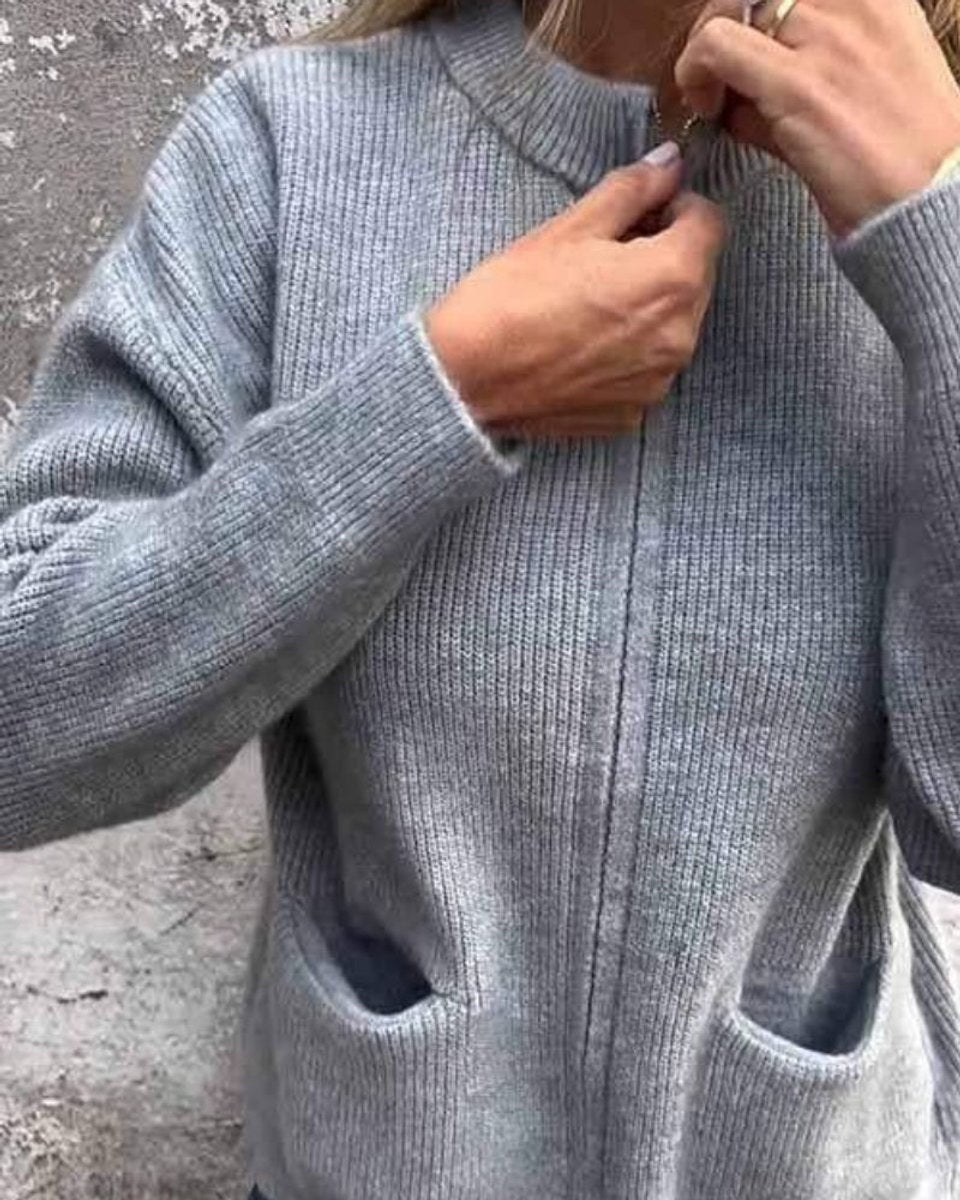Patrícia | Casaco de Malha Mulher com Fecho e Bolsos Frontais