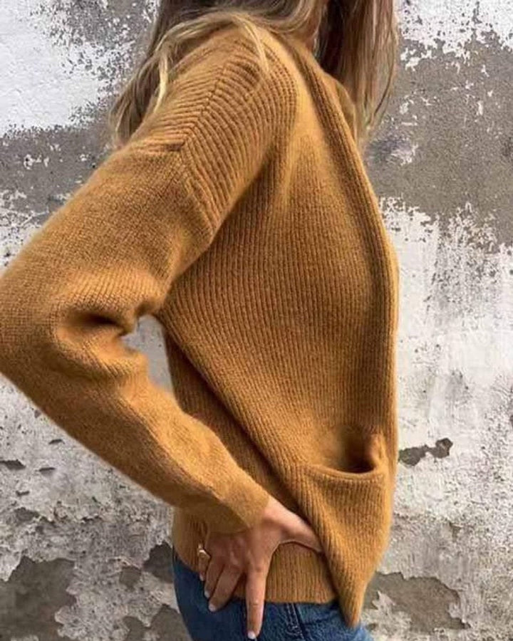 Patrícia | Casaco de Malha Mulher com Fecho e Bolsos Frontais