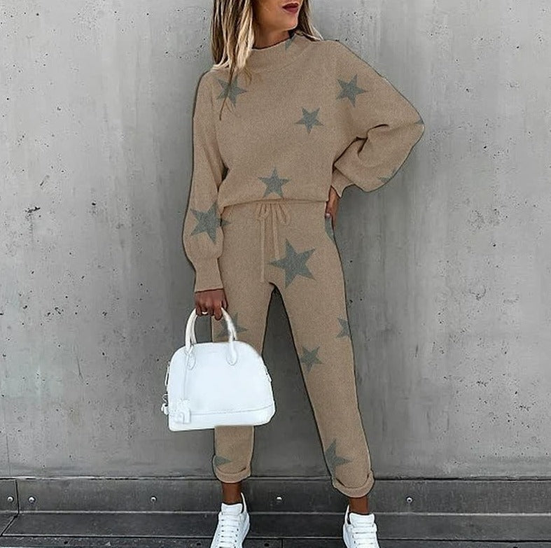 Patrícia | Conjunto de Malha Estampado Mulher Sweatshirt e Calças