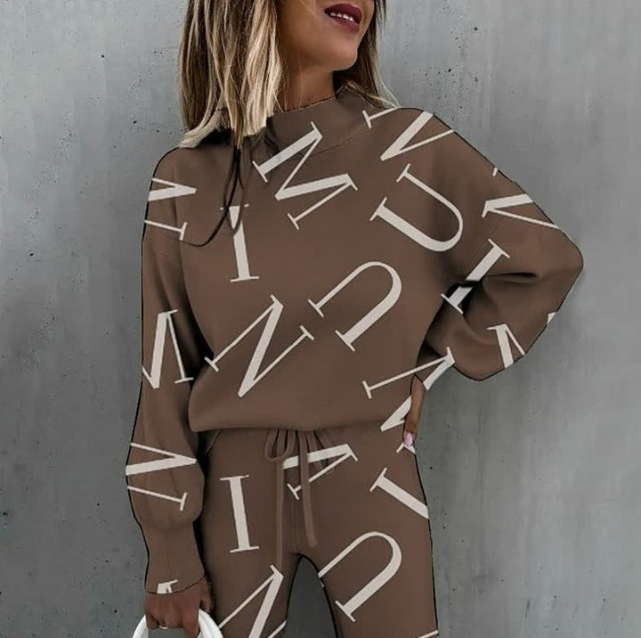 Patrícia | Conjunto de Malha Estampado Mulher Sweatshirt e Calças