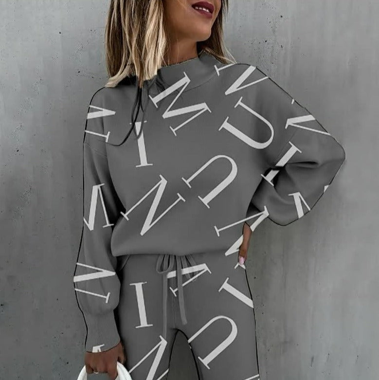 Patrícia | Conjunto de Malha Estampado Mulher Sweatshirt e Calças