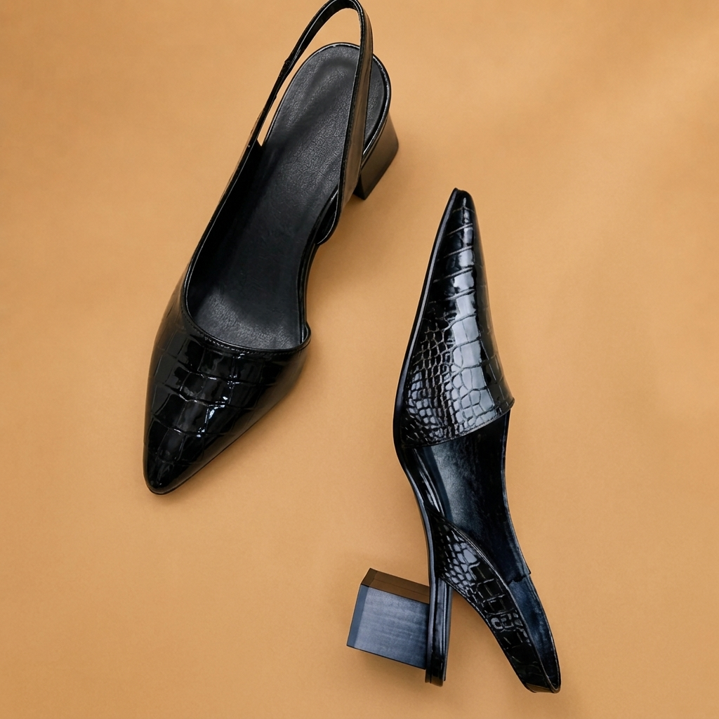 Patrícia | Sapatos Slingback Bico Fino Mulher Salto Baixo