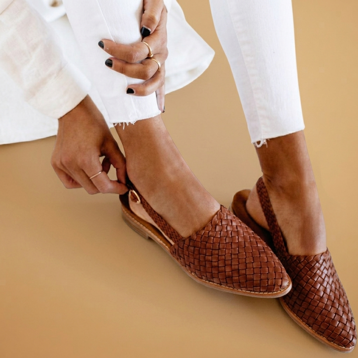 Paula | Sapatilhas Destalonadas Trançadas Mulher Slingback