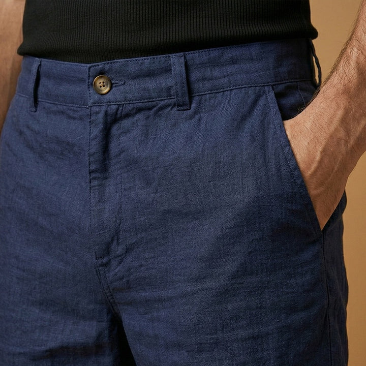 Pedro | Calções de Linho Homem Cintura Média