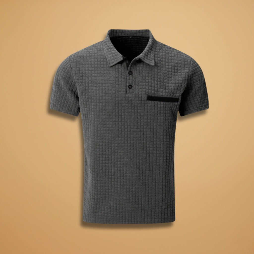 Bernardo | Polo Texturizado Manga Curta Homem Bolso
