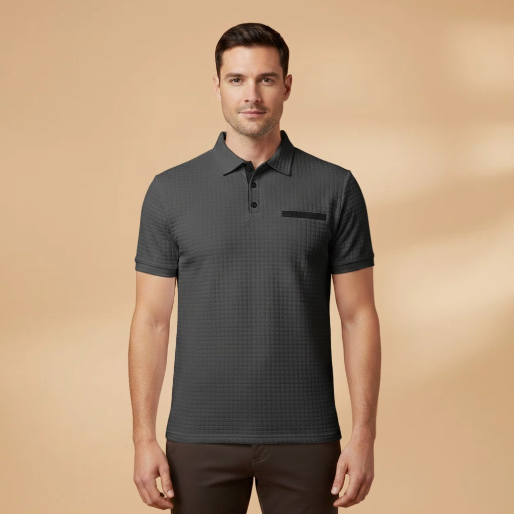 Bernardo | Polo Texturizado Manga Curta Homem Bolso