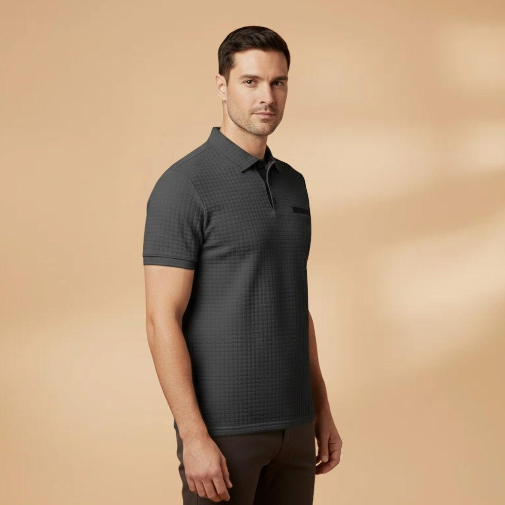Bernardo | Polo Texturizado Manga Curta Homem Bolso