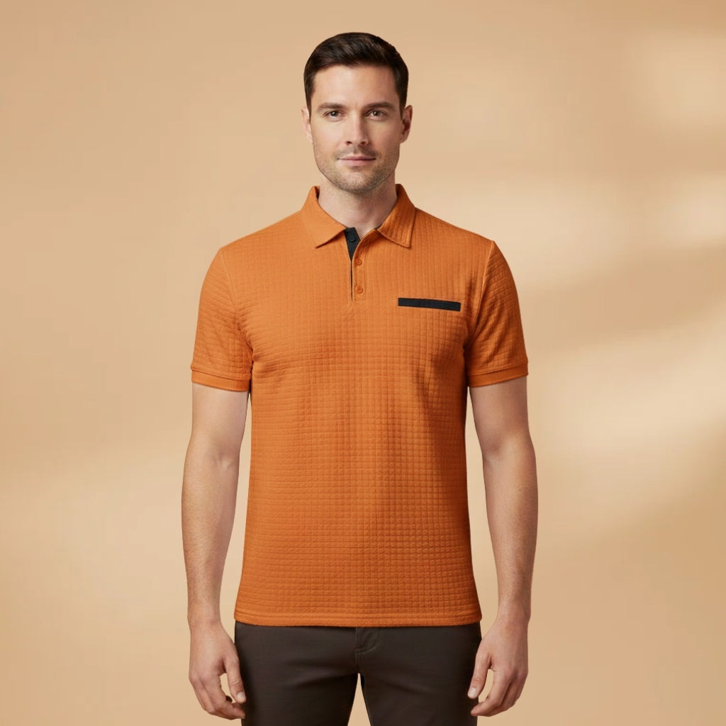 Bernardo | Polo Texturizado Manga Curta Homem Bolso
