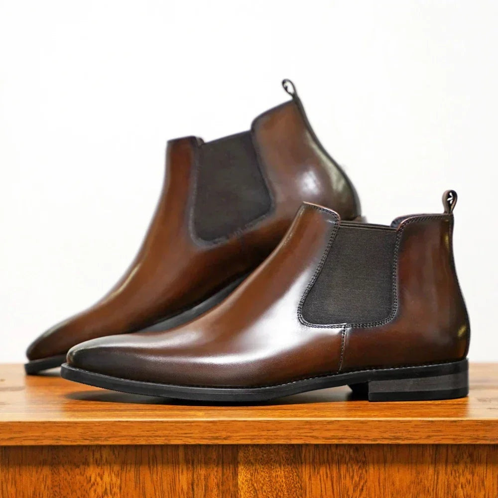 Rafael | Chelsea Boots de Pele Homem Bico Fino