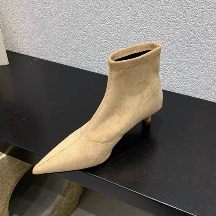 Raquel | Botins de Camurça Stilettos Mulher Bico Fino