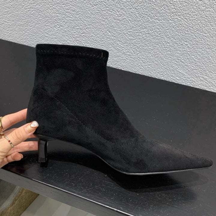 Raquel | Botins de Camurça Stilettos Mulher Bico Fino