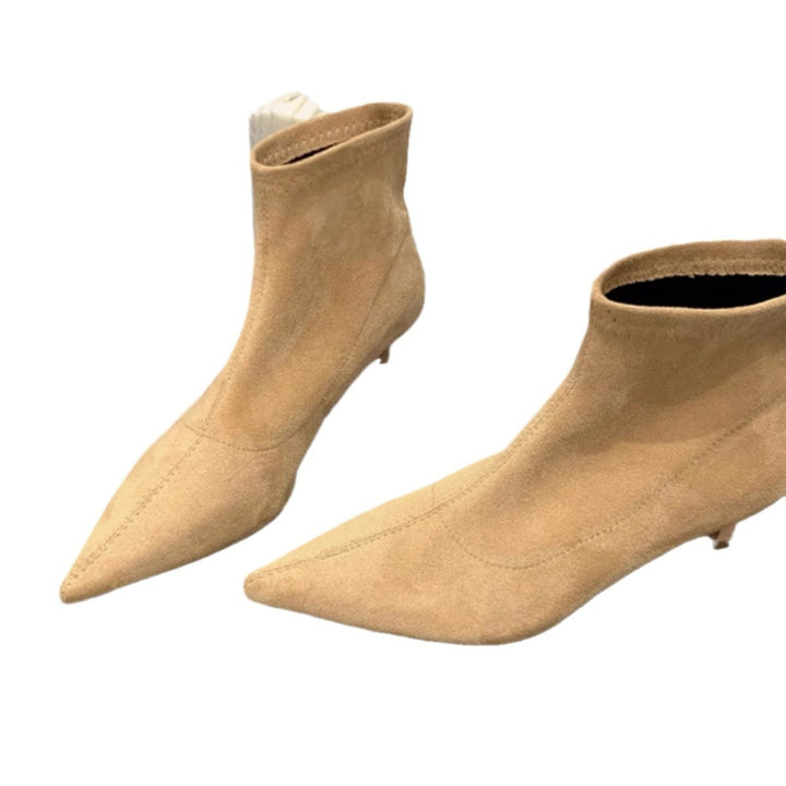 Raquel | Botins de Camurça Stilettos Mulher Bico Fino