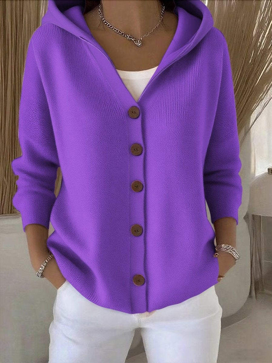 Rita | Cardigan de Malha com Capuz Mulher Fecho de Botões
